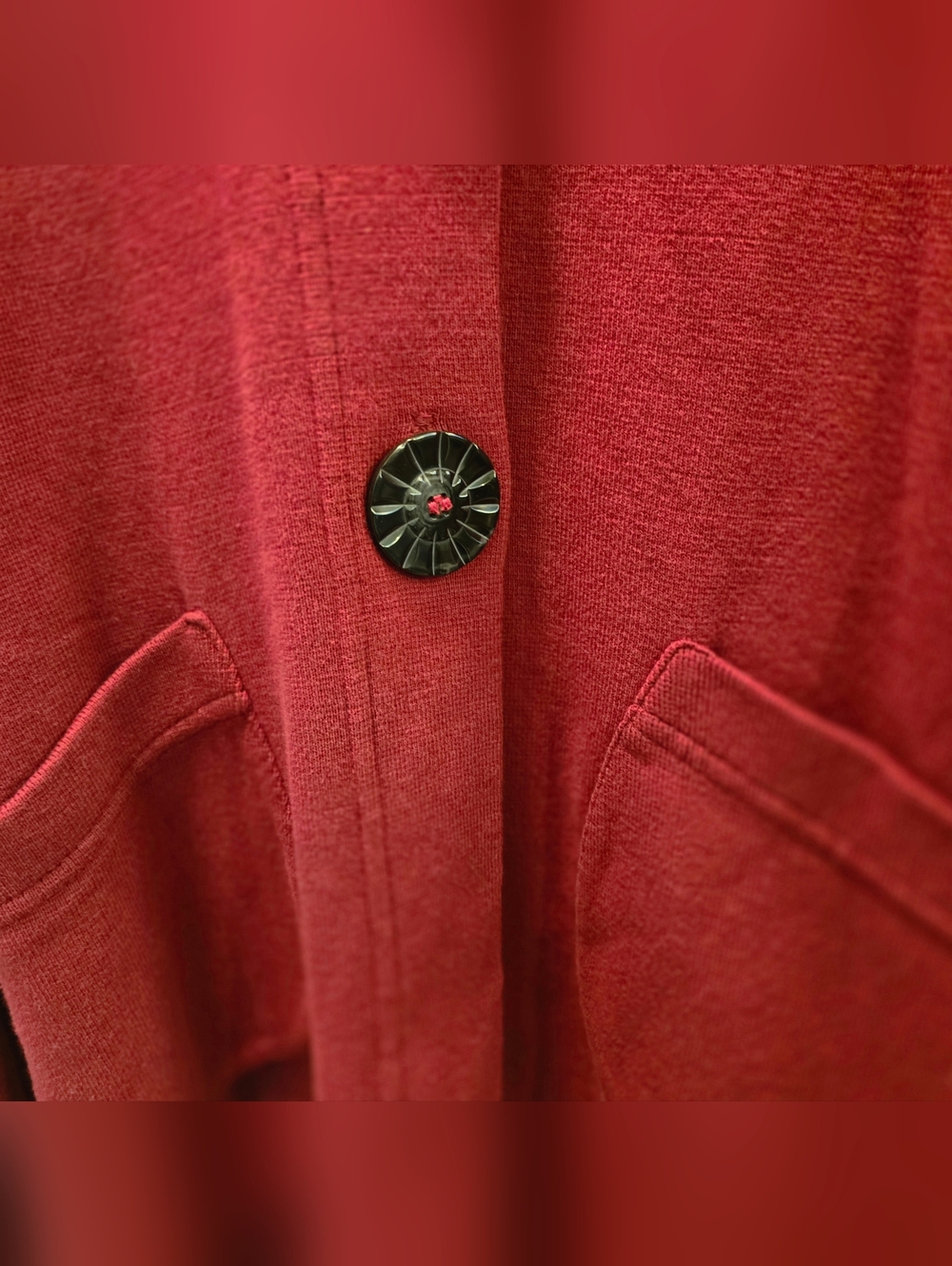 Willow Deep Burgundy Button Front Cardigan - Medium - Picture 2 of 8